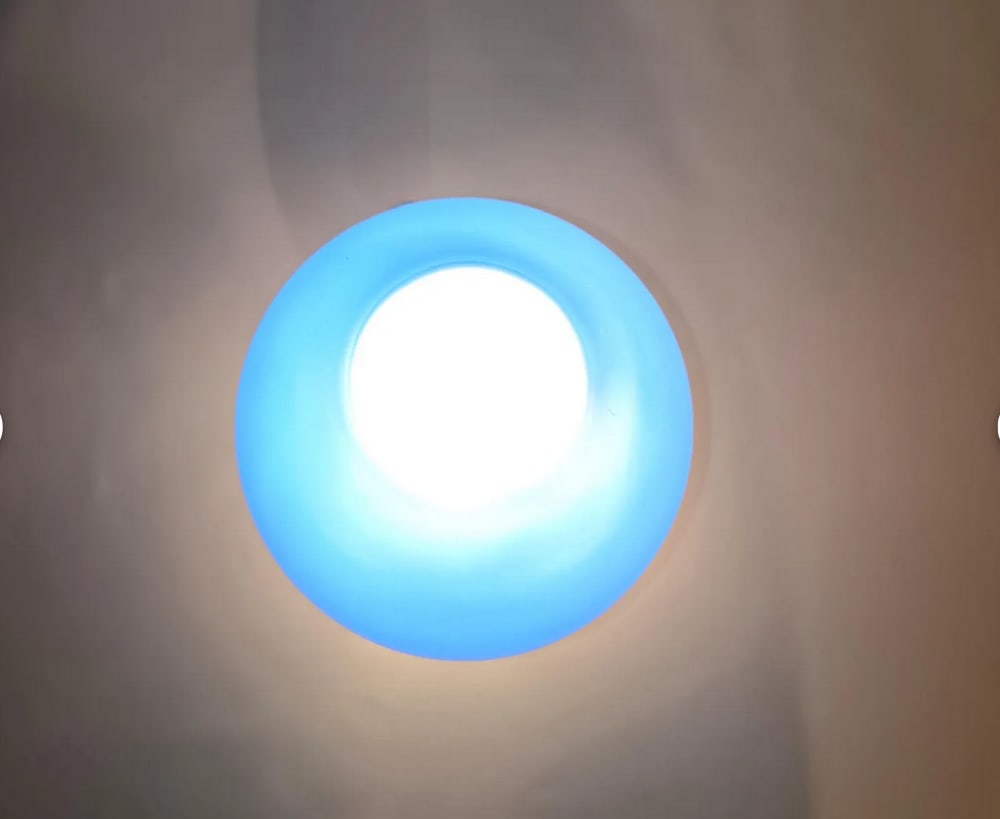 Ceiling Light in Opaline Cobalt Blue Glass, 1980s - 3