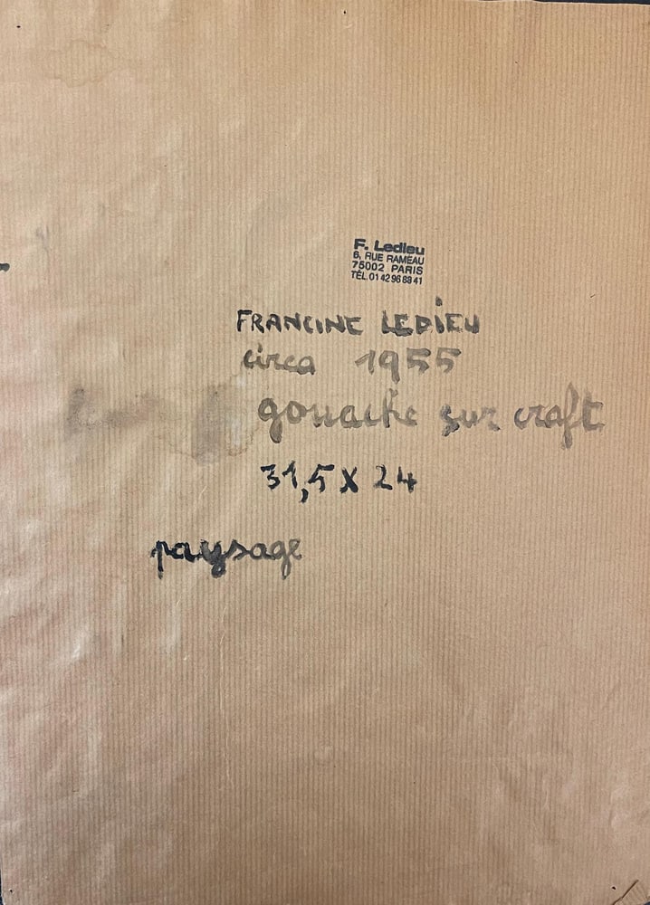 Francine Ledieu, Landscape, 1955, Gouache - 2