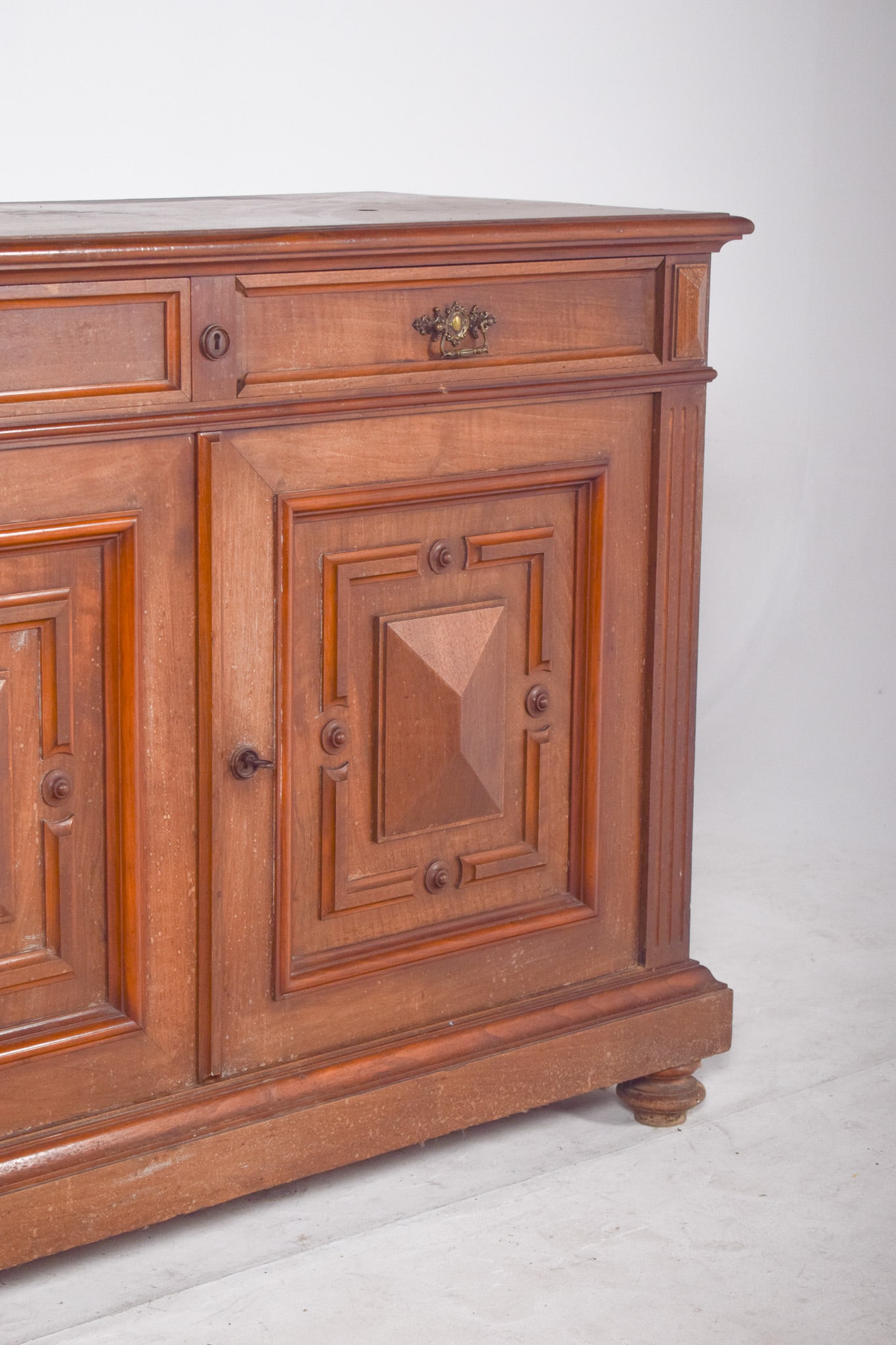 Antique European Oak Sideboard with Padded Doors - 6