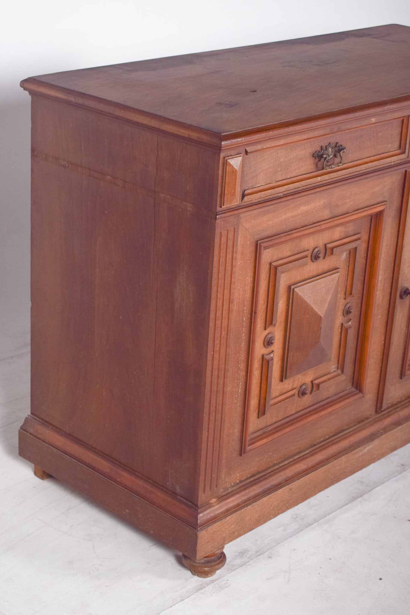 Antique European Oak Sideboard with Padded Doors - 7