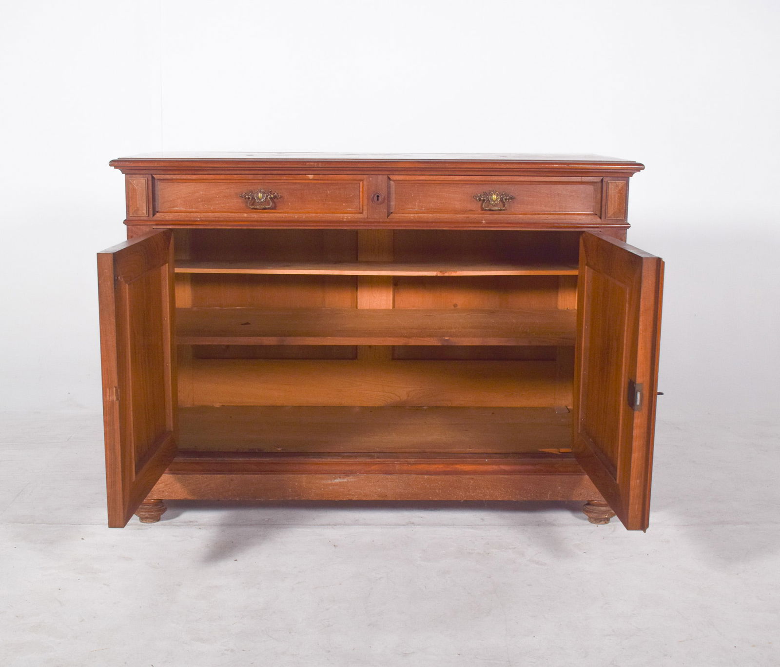 Antique European Oak Sideboard with Padded Doors - 8