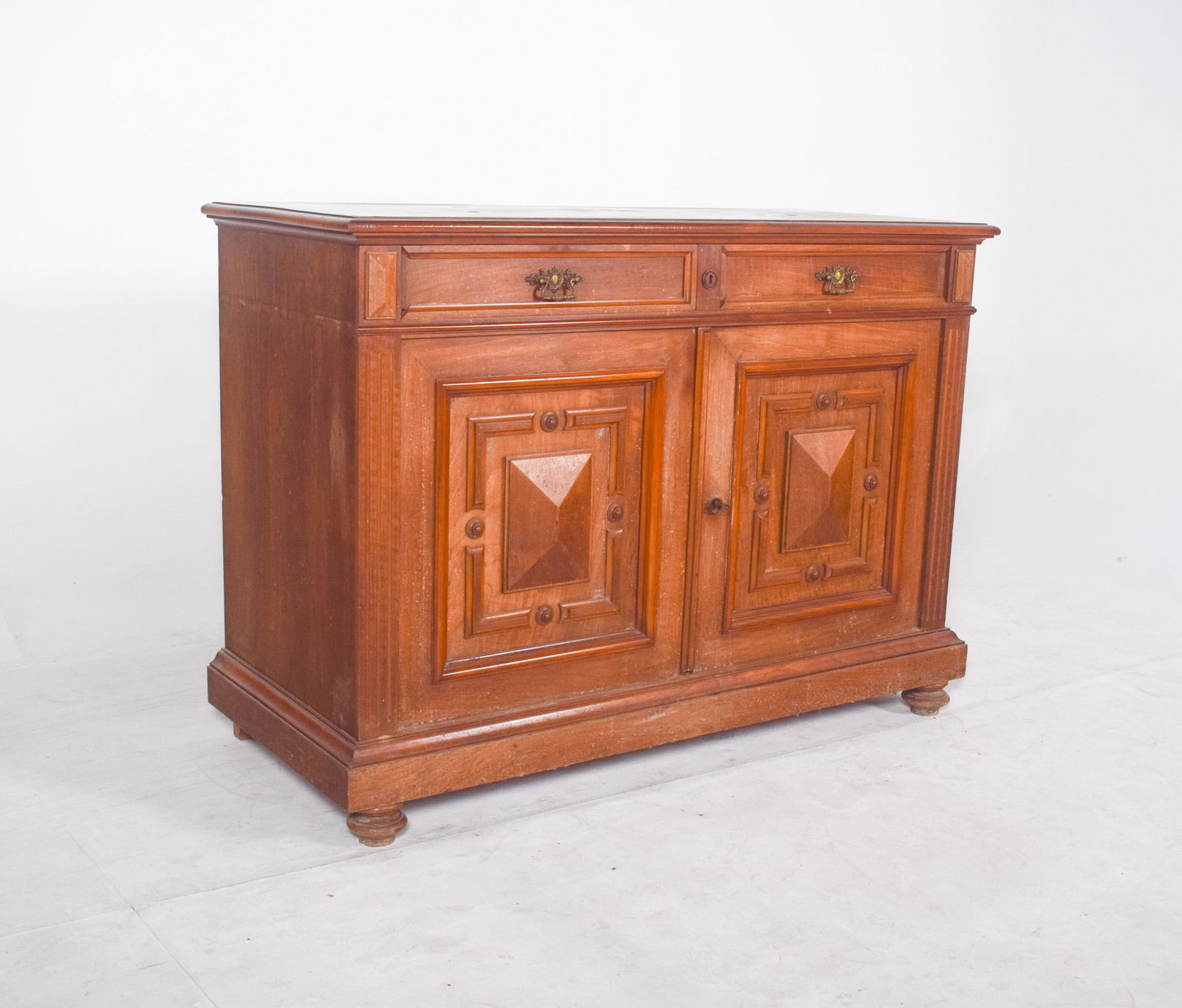 Antique European Oak Sideboard with Padded Doors - 9