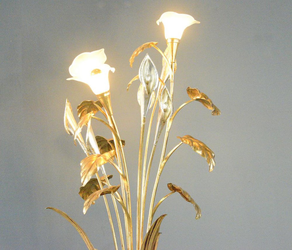 Hollywood Regency Gold Leaf Floor Lamp by Hans Kögl - 4