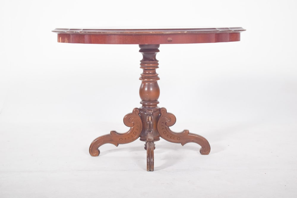 English Oval Wood Coffee Table, 1890 - 3
