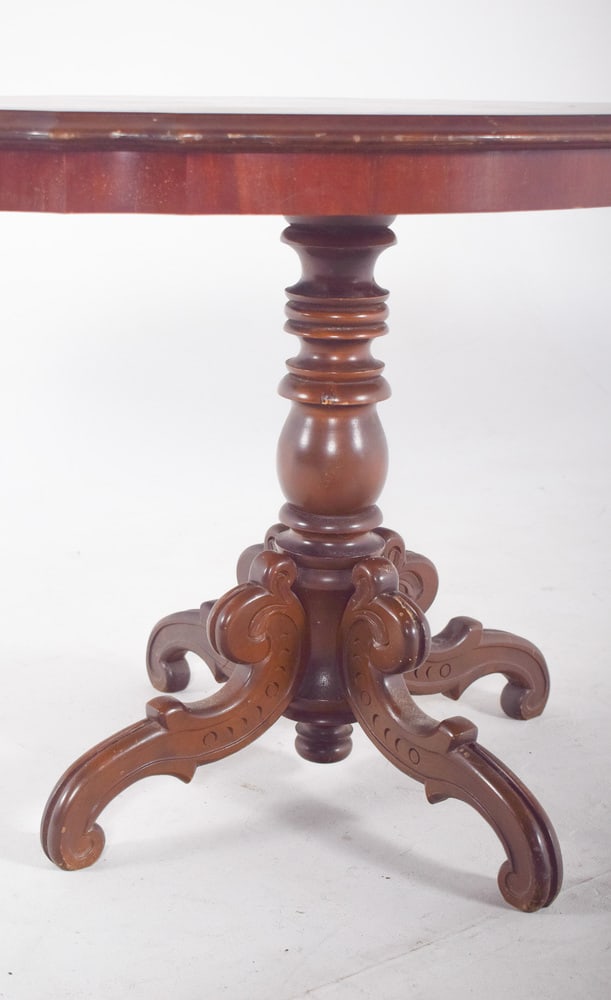 English Oval Wood Coffee Table, 1890 - 4