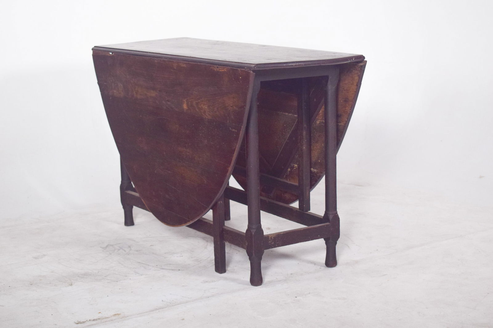 Vintage Portuguese Flip Flap Oval-Top Table, 1920s - 3