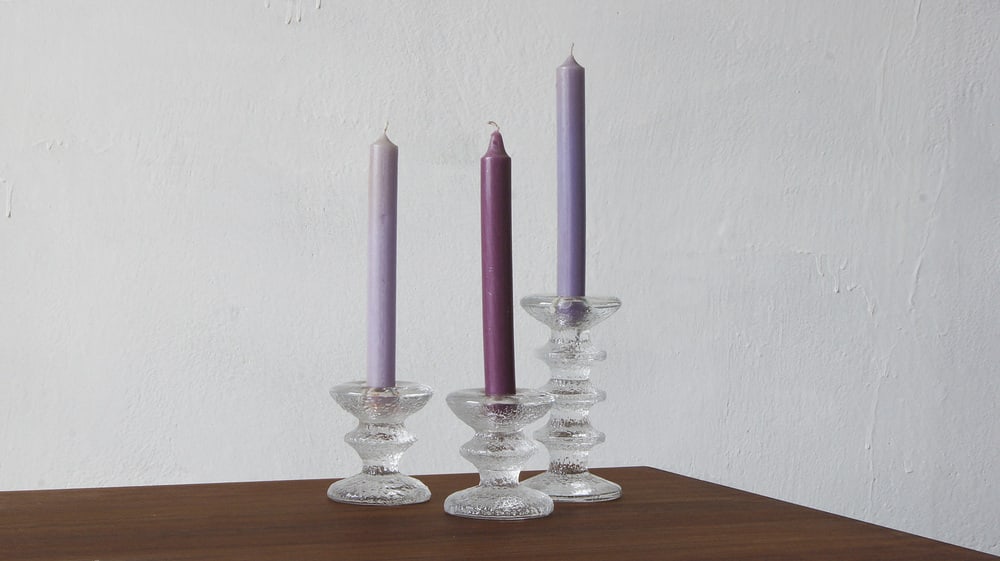 Glass Candlesticks by Sarpaneva for Iittala, Set of 3 - 2