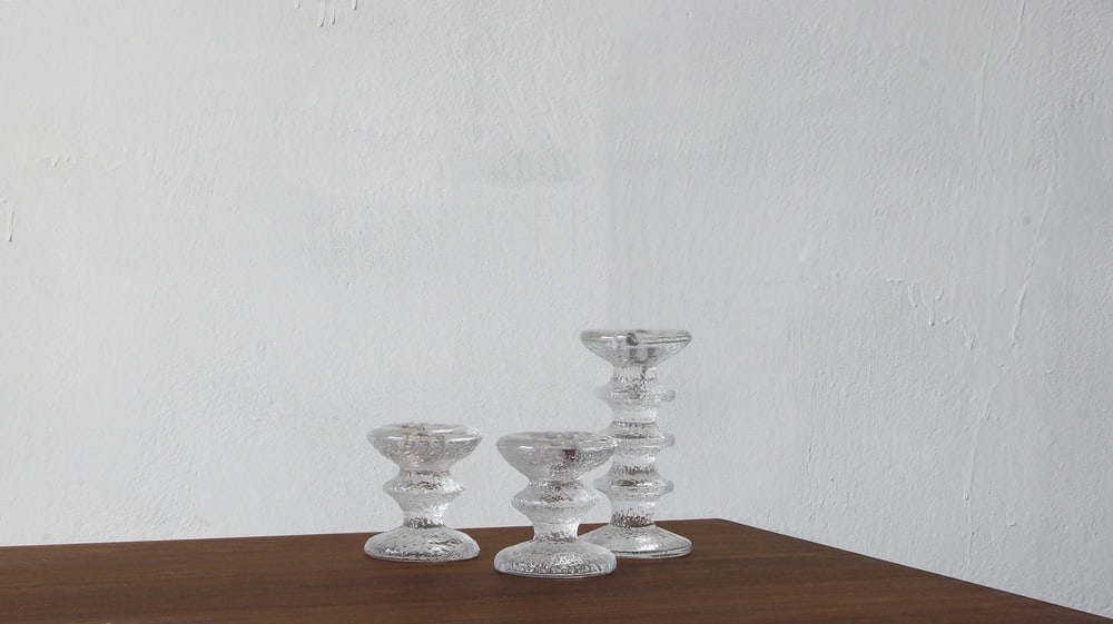Glass Candlesticks by Sarpaneva for Iittala, Set of 3 - 5