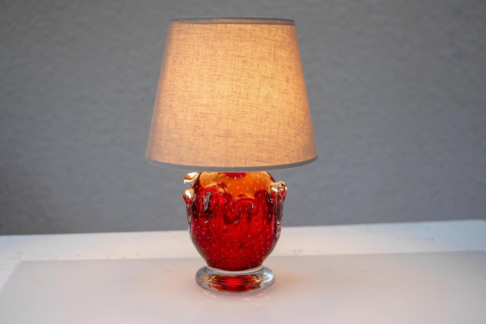 Red Crystal Glass Lamp by Börne Augustsson for Åseda - 6