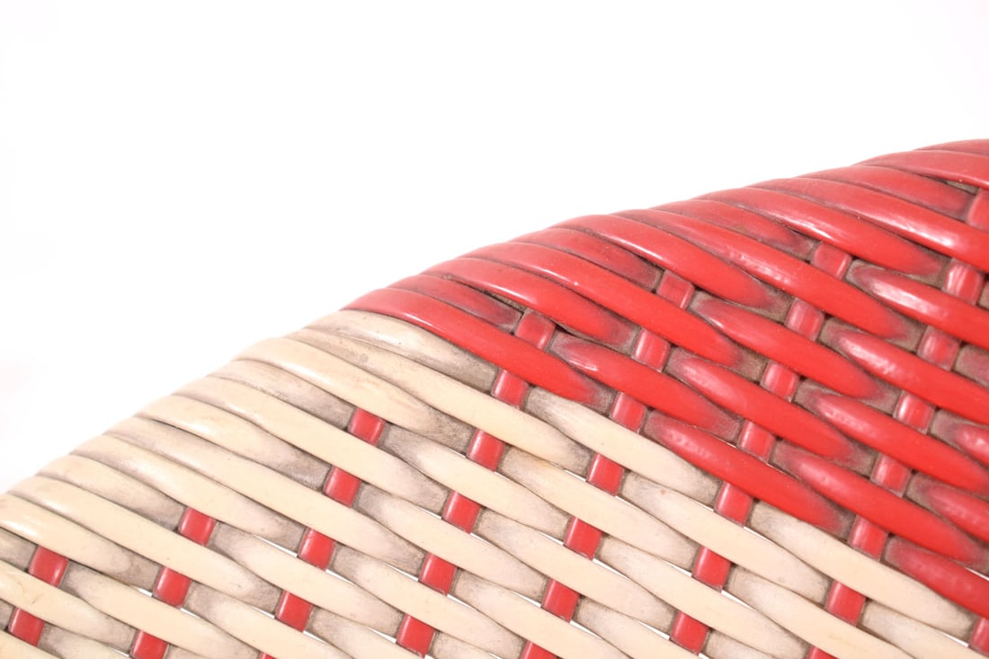 Mid-Century Woven Wicker & Plastic Bucket Chair, 1950s - 4