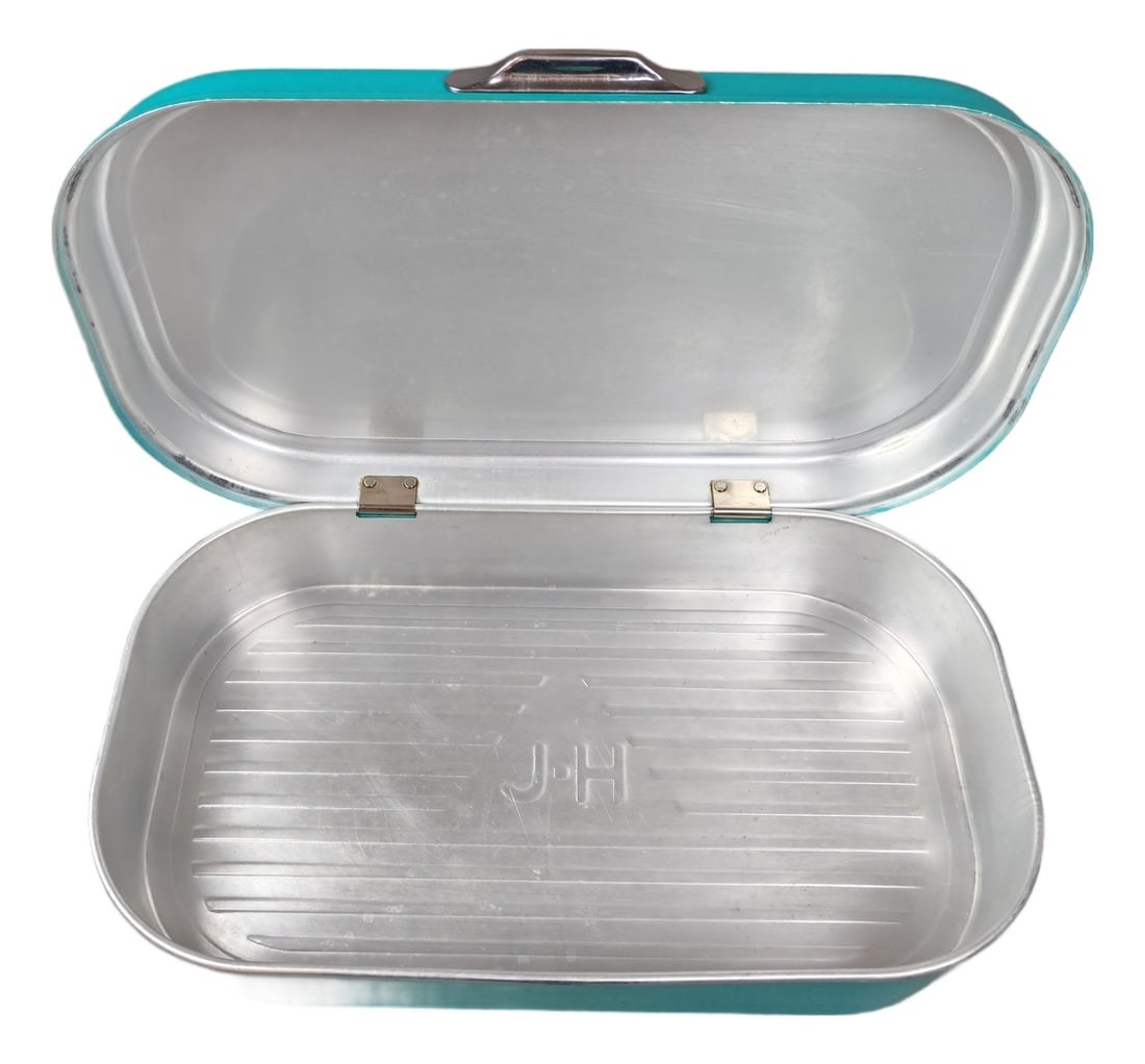 Swedish Bread Box by Nils Johan, 1950s: Country of Manufacture: Sweden Design Period: 1950 to 1959 Production Period: 1950 to 1959 Restoration and Damage Details: Heavy signs of use Detailed Condition: Good — This vintage/antique