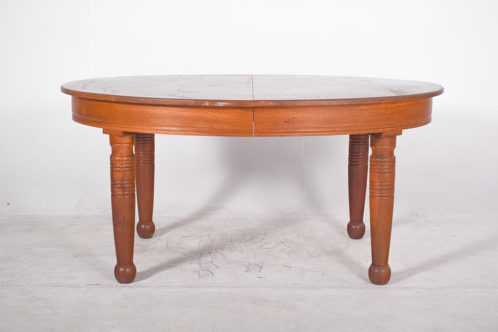 Danish Oval Oak Dining Table, 1950s - 9