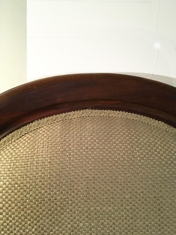 Chairs in Walnut and Linen, Italy, 1990s, Set of 4 - 10