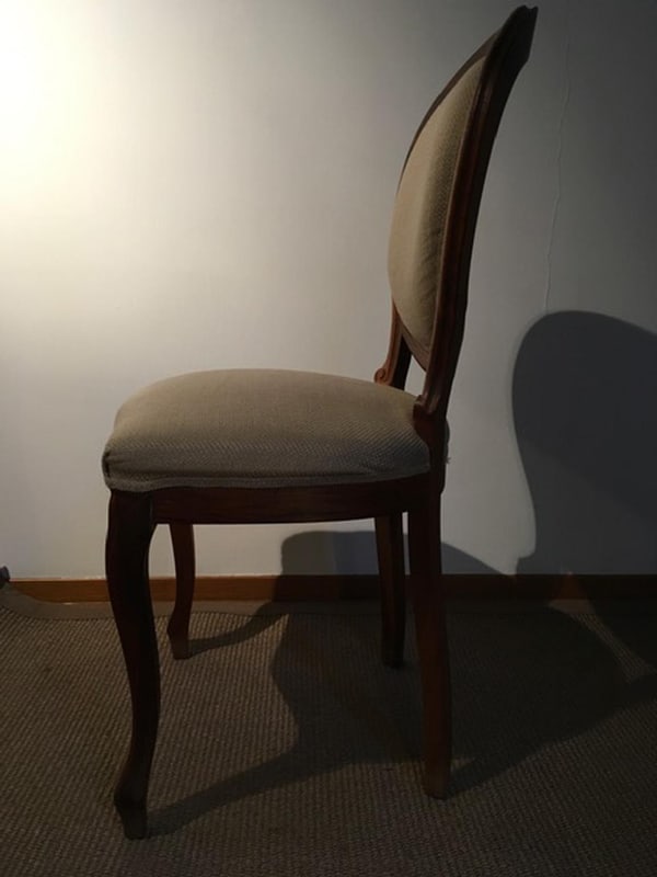 Chairs in Walnut and Linen, Italy, 1990s, Set of 4 - 13