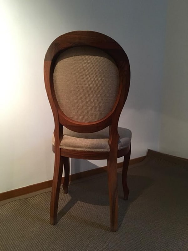 Chairs in Walnut and Linen, Italy, 1990s, Set of 4 - 16