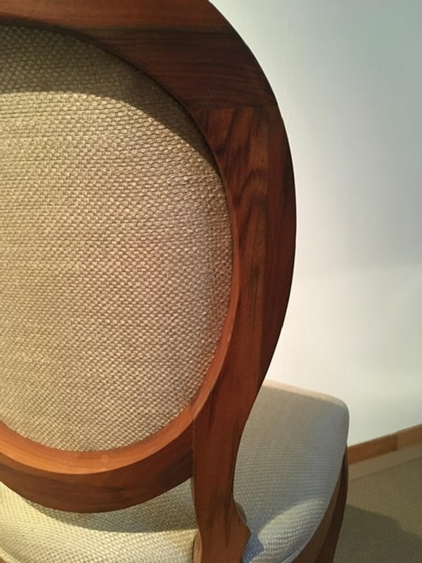 Chairs in Walnut and Linen, Italy, 1990s, Set of 4 - 17