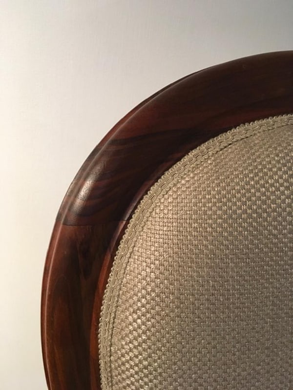 Chairs in Walnut and Linen, Italy, 1990s, Set of 4 - 9