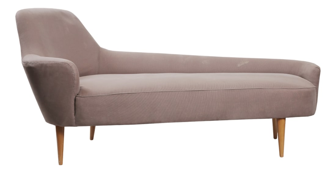 Singoalla Chaise Lounge from Ikea, 1960s: Upholstery of this compact and comfortable chaise lounge is in beautiful pale rose color (probably cotton) and has some minor stains Country of Manufacture: Sweden Design Period: 1960 to 1969