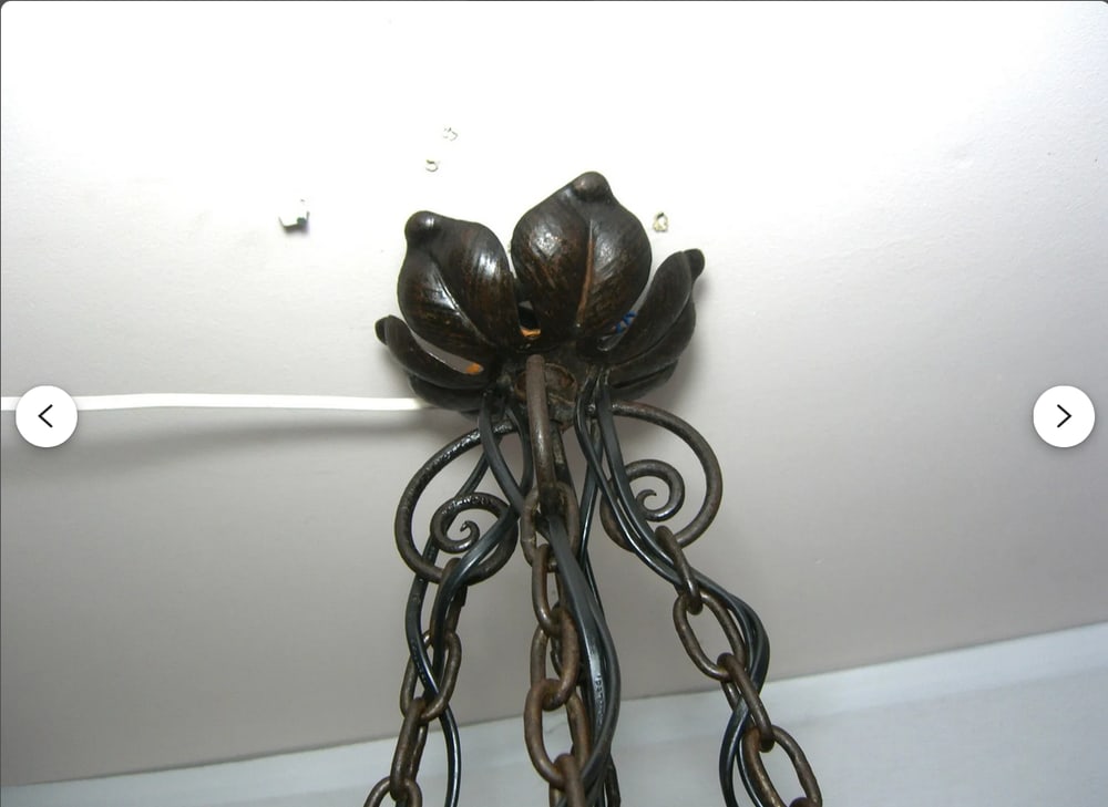 Art Deco Art Nouveau Pate de Verre Chandelier, 1980s - 3