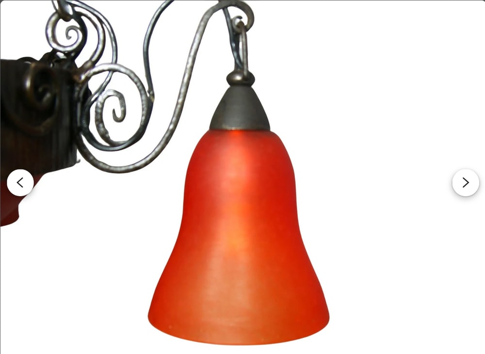 Art Deco Art Nouveau Pate de Verre Chandelier, 1980s - 7