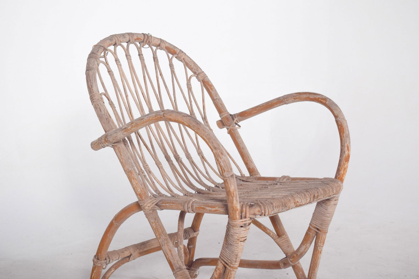 Vitage Wicker Armchair by Unknown for Unknown, 1950 - 8