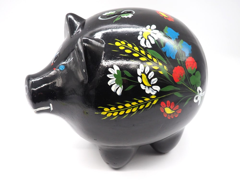 Large Vintage Swedish Piggy Bank, 1940s - 4