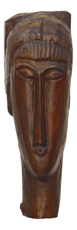 Tête de Jeune Fille à la Frange Bronze Sculpture: Artist: Amedeo Modigliani (after)Artwork: Tête de jeune fille à la frange (Head of a girl with bangs)Year of ideation: 1912 (conceived as a stone sculpture)Year of production: 1998Material:
