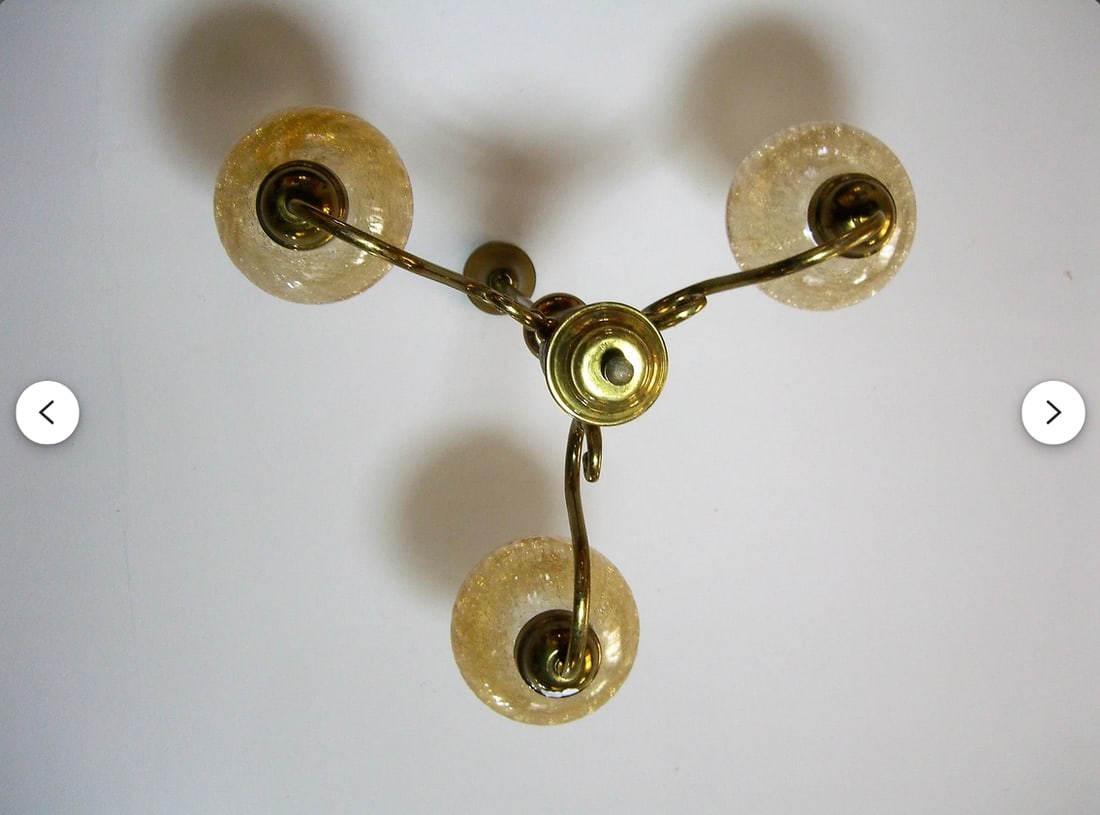 Vintage Pendant Light in Murano Amber Glass, 1960s - 5