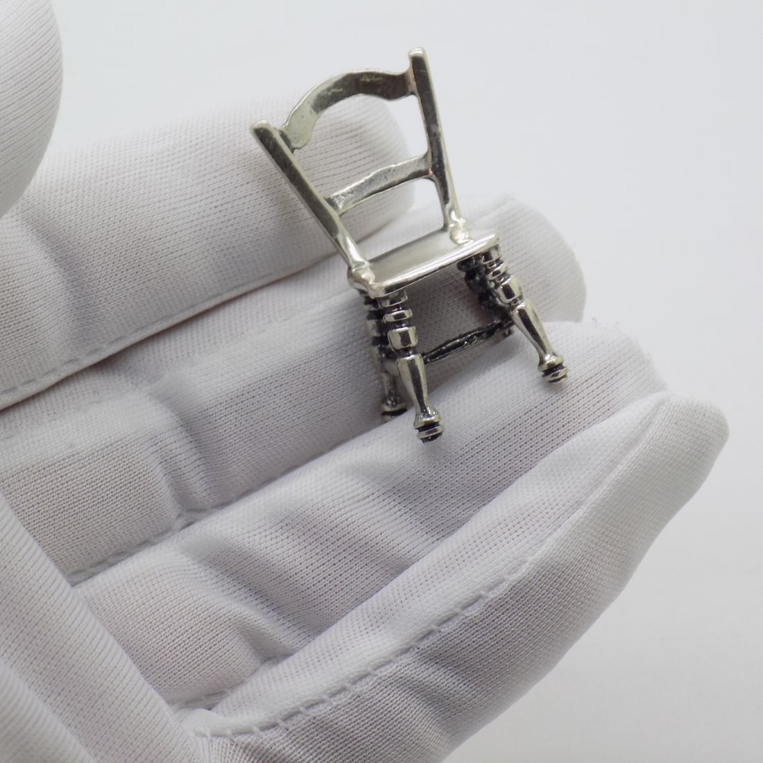 Sterling Silver 925 Kitchen Chair Dollhouse Miniature - 2