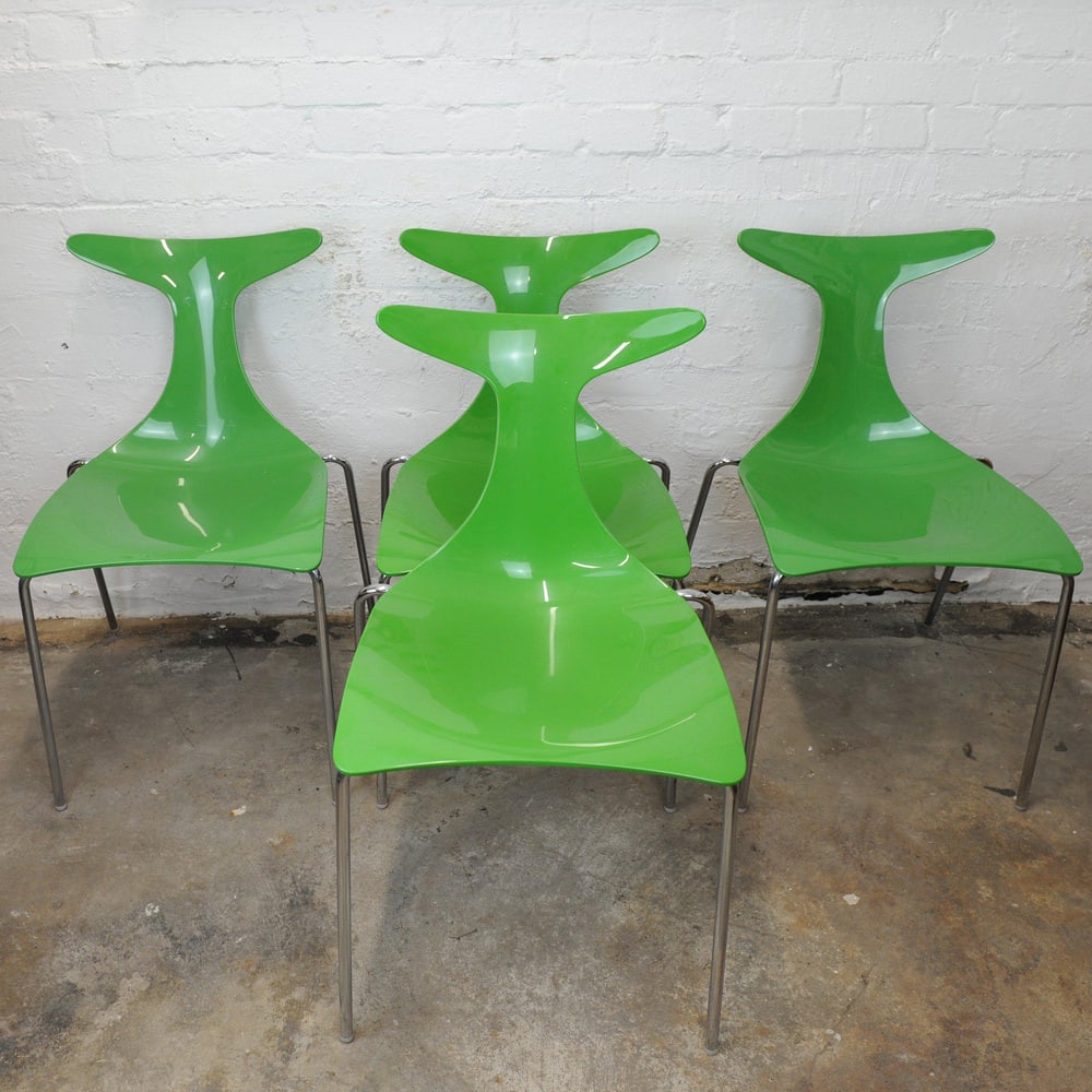 Green Delfy Chairs by Carollo for Kreaty, Set of 4 - 2