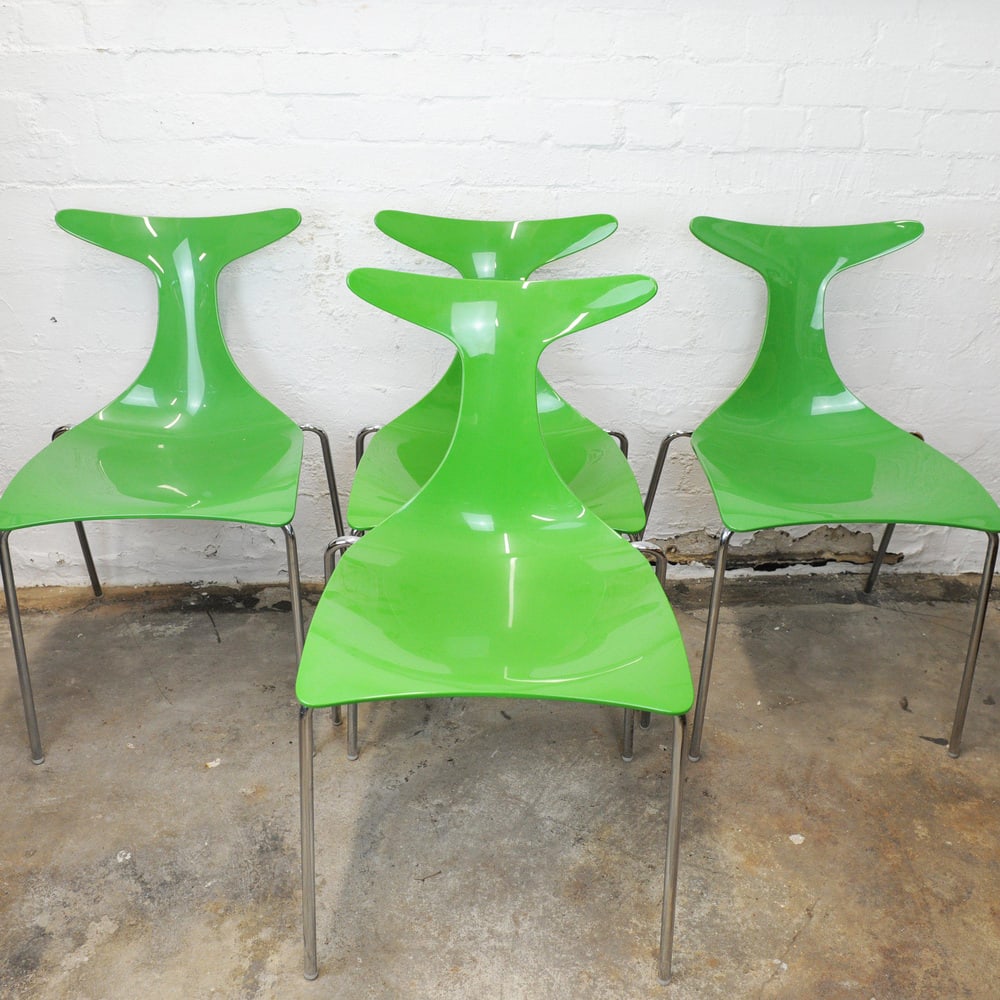 Green Delfy Chairs by Carollo for Kreaty, Set of 4 - 3