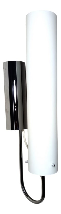 Vintage Wall Lights, 1980s, Set of 2: A superb and most stylish pair of sconces created in the early 1990's, by high end exclusive lighting outfit RUGGIU-Italy, rarest "i Mori Towers" edition.Entirely hand crafted chromed Stainless Steel