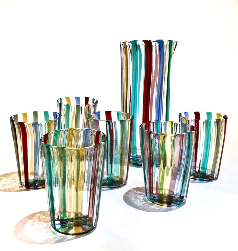 Glasses in the style of Gio Ponti, 2004, Set of 7 - 14