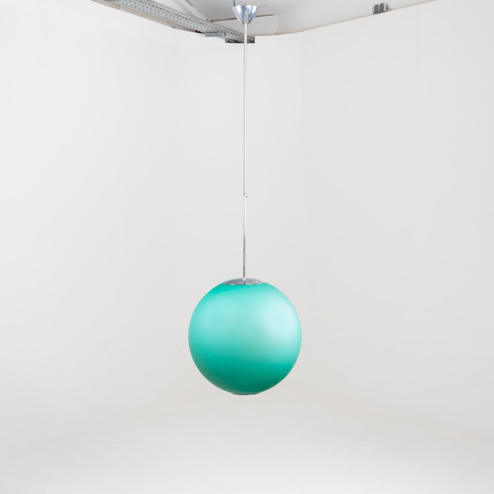Italian Turquoise Ceiling Lamp by Fontana Arte - 4
