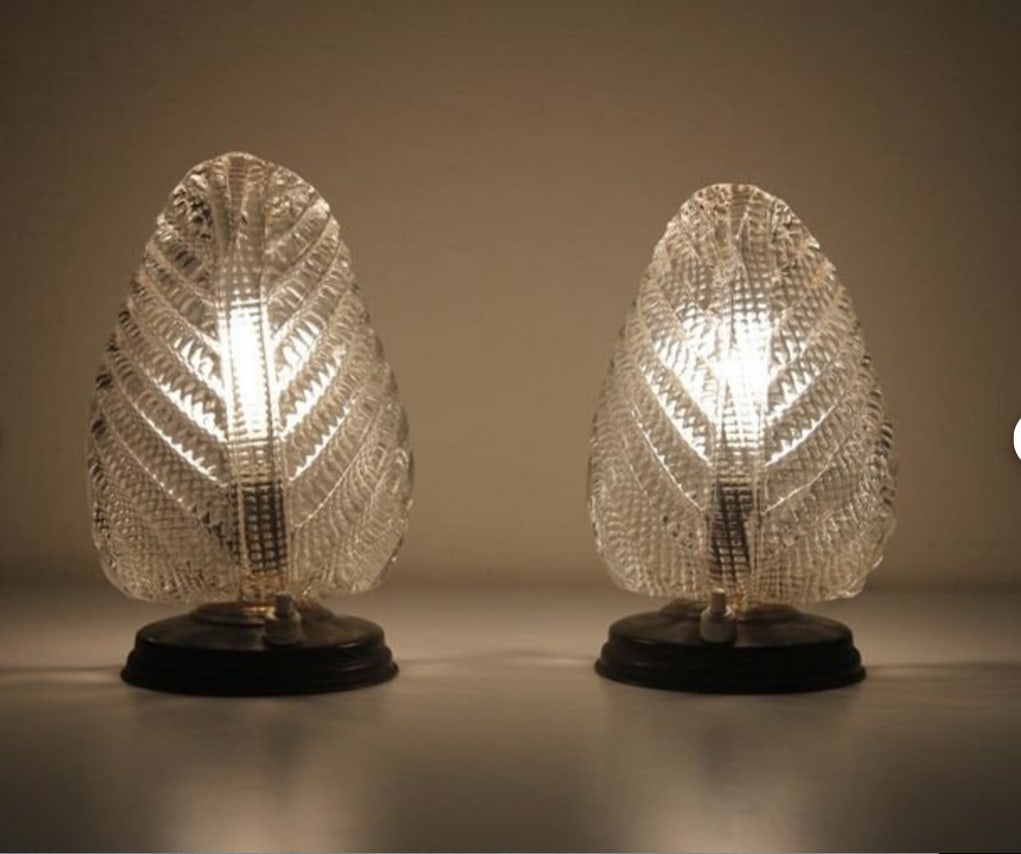 Art Deco Murano Glass Lamps, 1950s, Set of 2 - 4