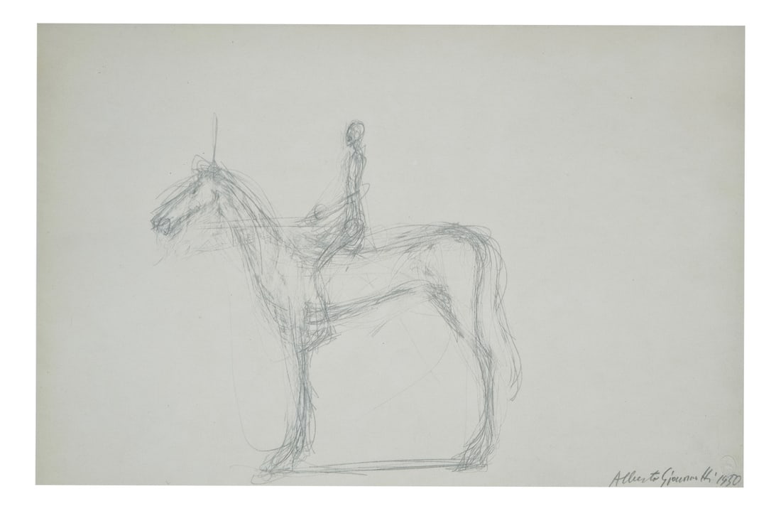 Alberto Giacometti, Horse and Knight, 1963, Paper: Artist: ALBERTO GIACOMETTI (1901-1966), d'aprèsTitle: "Cavallo e Cavaliere" (Horse and Knight)Year of ideation: 1950Year of print: 1963In the original folderTotal size: 56 x 45 cmLithograph