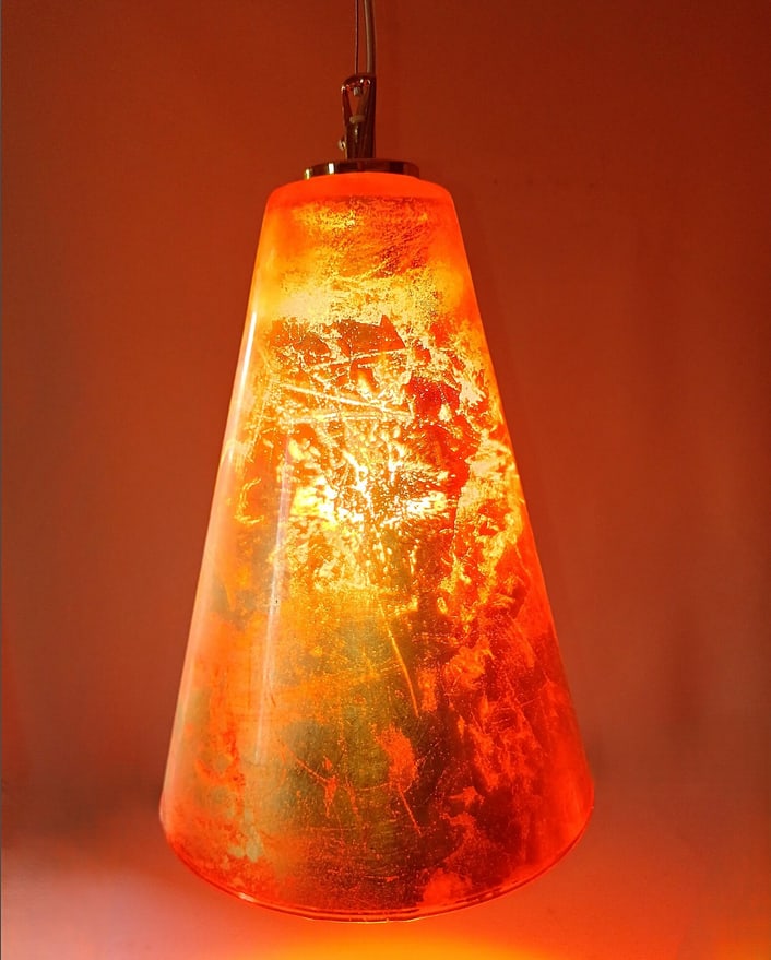 Vintage Pendant Light in Murano Gold Glass, 1990s - 2