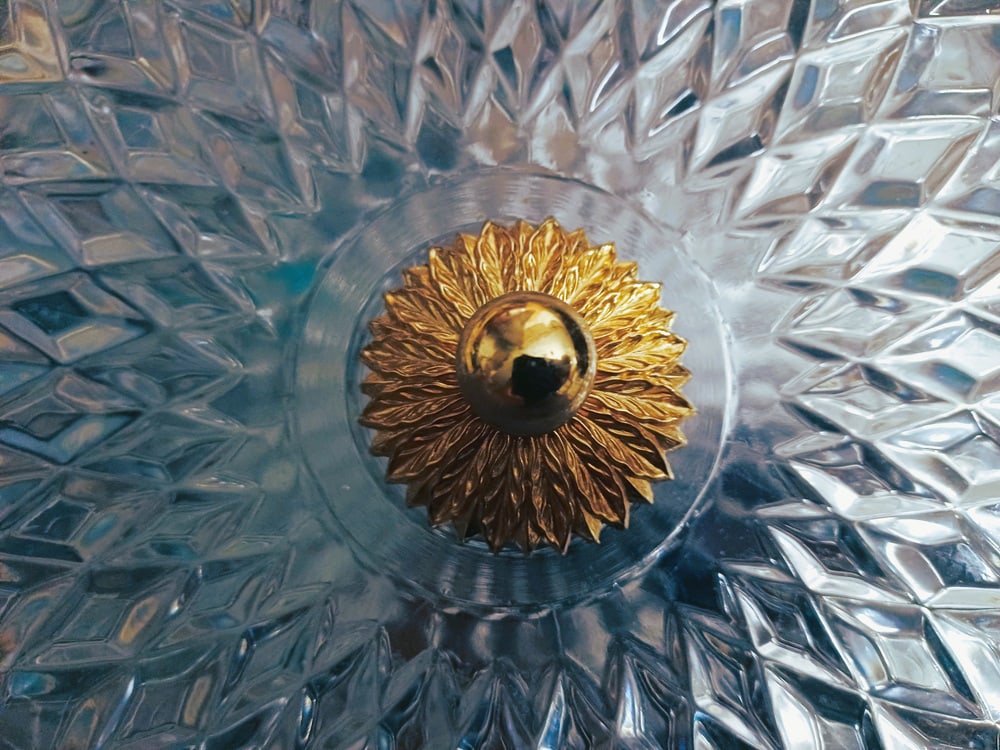 Ceiling Light in Gold-Plated Brass and Crystal, 1990s - 11