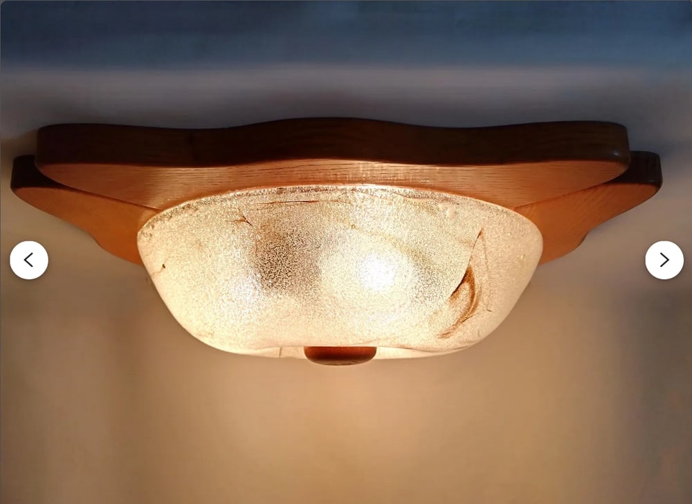 Flush Mount in Golden Oak from Barovier & Toso, 1980s - 2