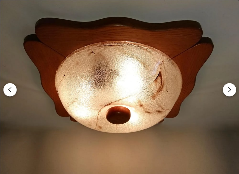 Flush Mount in Golden Oak from Barovier & Toso, 1980s - 6
