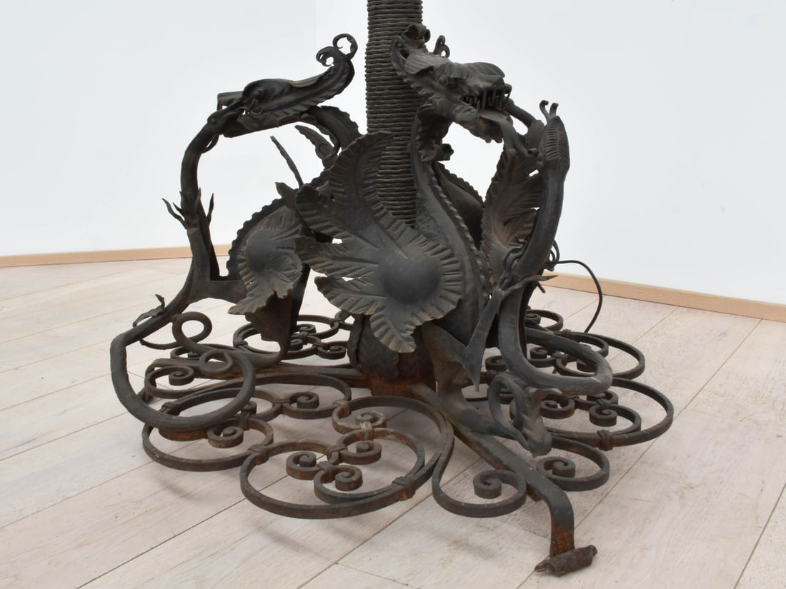 Large Wrought Iron Lamp Post from Mazzucotelli, 1910s - 11