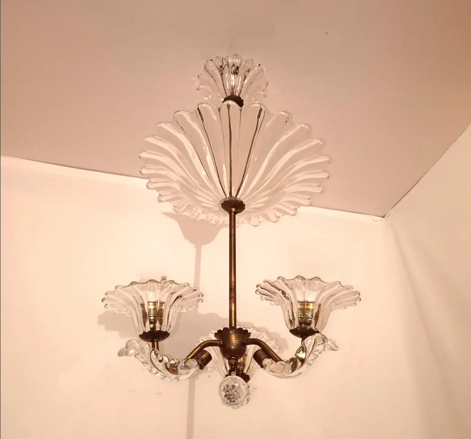 Cristallo Glass Ceiling Light from Barovier & Toso - 2