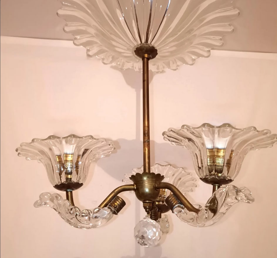 Cristallo Glass Ceiling Light from Barovier & Toso - 3