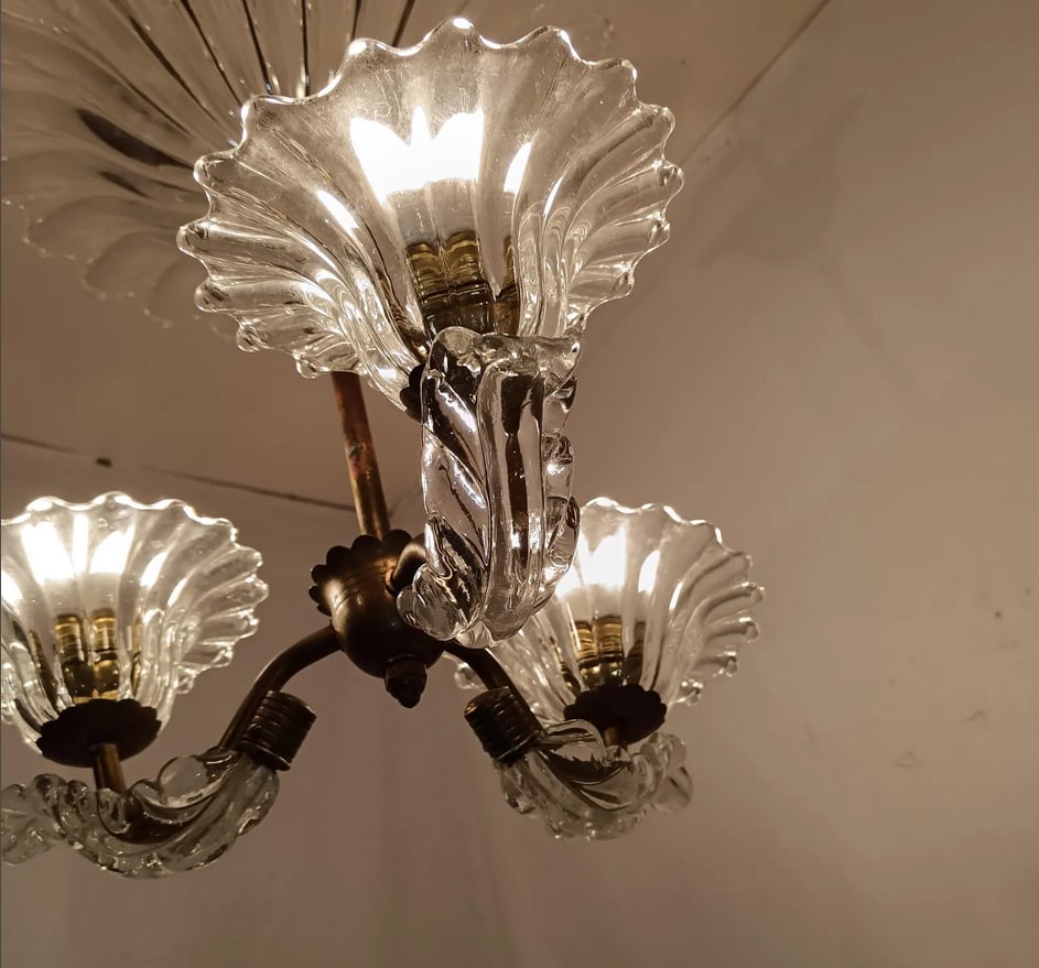Cristallo Glass Ceiling Light from Barovier & Toso - 9