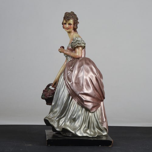 Woman with Basket Ceramic Cacciapuoti Sculpture - 3