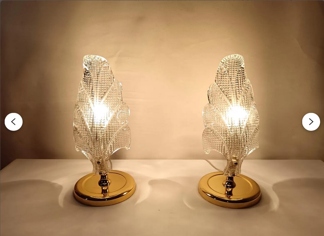 Brass Lamps in Murano Glass from Barovier, Set of 2 - 8