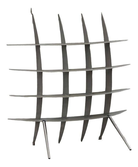 Atlas Corner Unit by Nencini & Brothers for Cattelan: This unit is made of steel and formed by four parallel half moons at 13cm. distance, It is currently used as a corner table, but it can be converted into a coffee table, adding a round or square glass