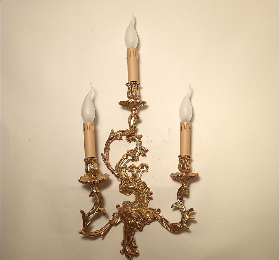 Large Vintage Wall Light in Brass from Zonca, 1990s - 2