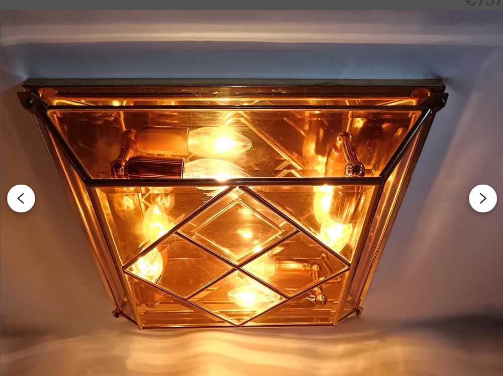 Modern Art Deco Murano Glass Ceiling Light, 1970s - 10