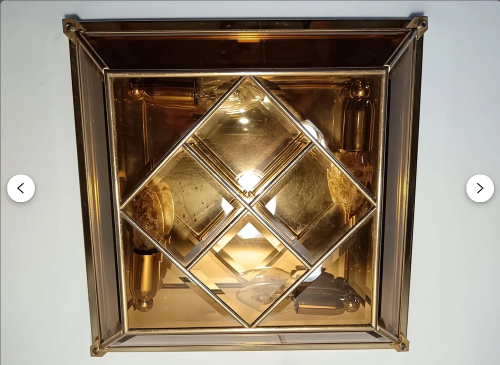 Modern Art Deco Murano Glass Ceiling Light, 1970s - 2
